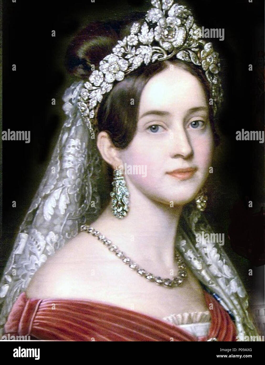 .  English: Amalia of Oldenburg, Queen consort of Greece  . 19th century 282 Amalia of Oldenburg Stock Photo