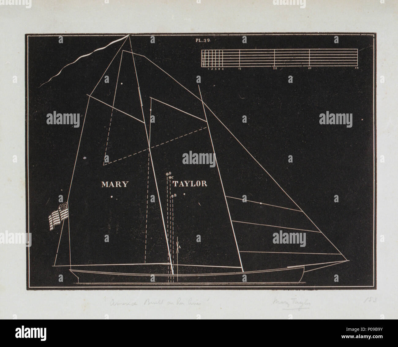. English: America Built on her lines Mary Taylor (Plan) Plate 29 ...