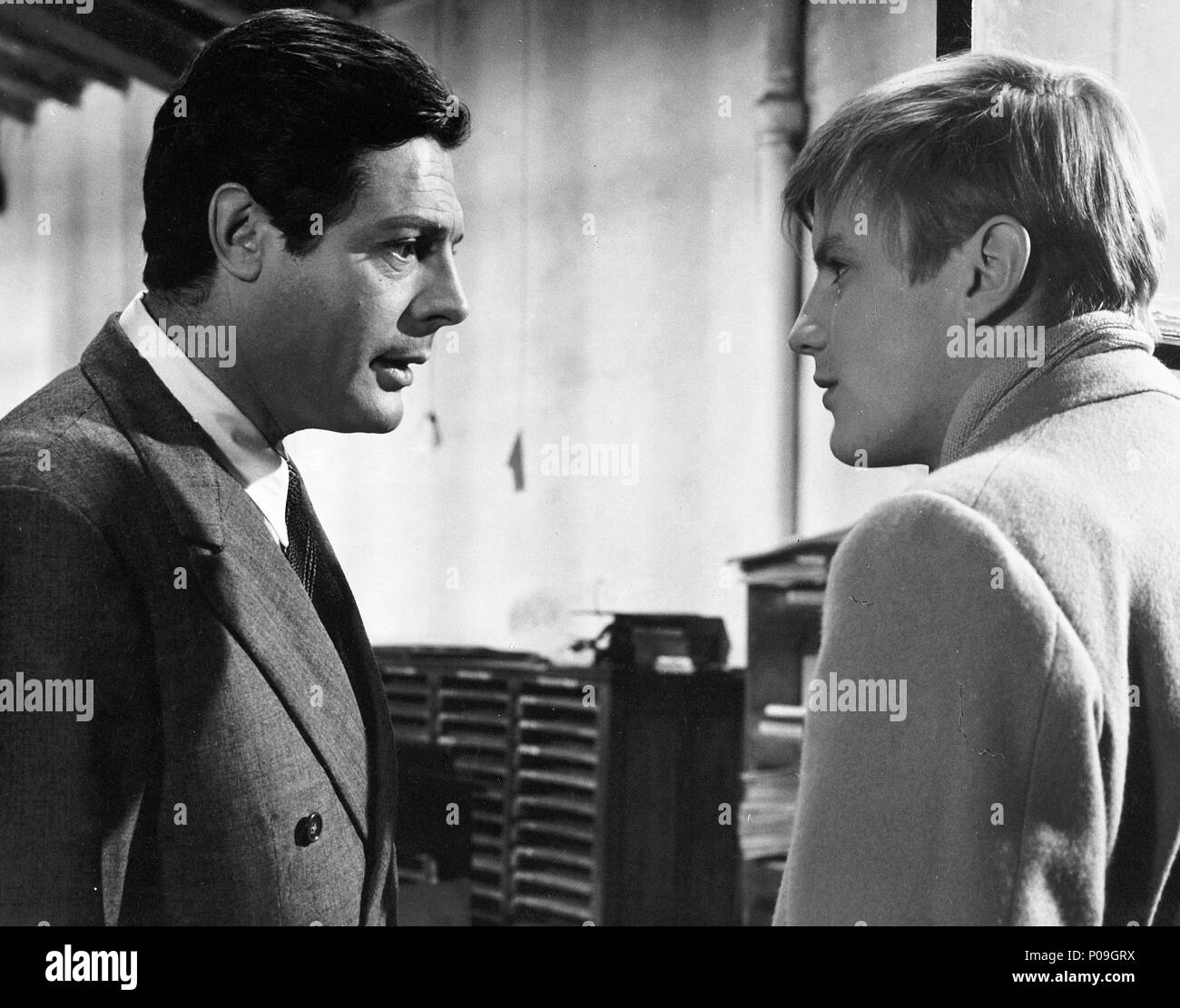 Original Film Title: CRONACA FAMILIARE.  English Title: FAMILY DIARY.  Film Director: VALERIO ZURLINI.  Year: 1962.  Stars: MARCELLO MASTROIANNI; JACQUES PERRIN. Stock Photo