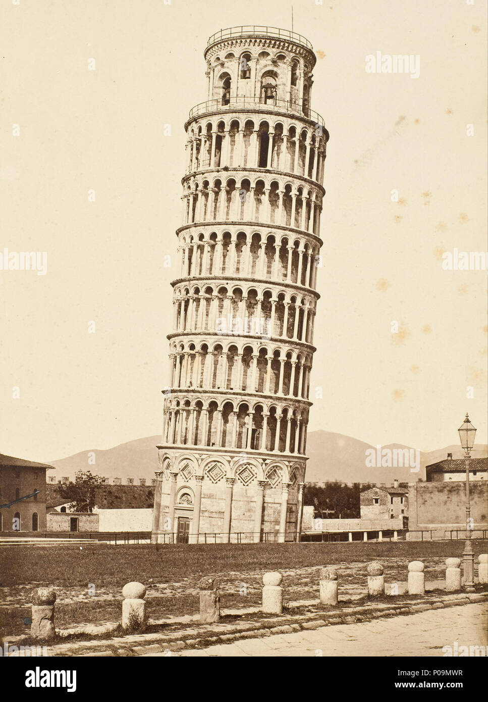 . Campanile, Pisa (#4603) . circa 1850 279 Alinari Brothers - Campanile, Pisa (-4603) - Google Art Project Stock Photo
