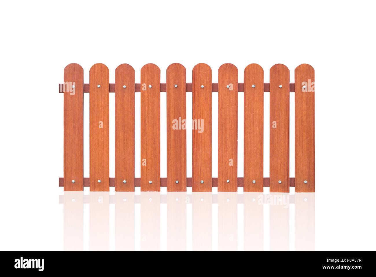 house wooden fence or garden fence clean new on white background with clipping path Stock Photo