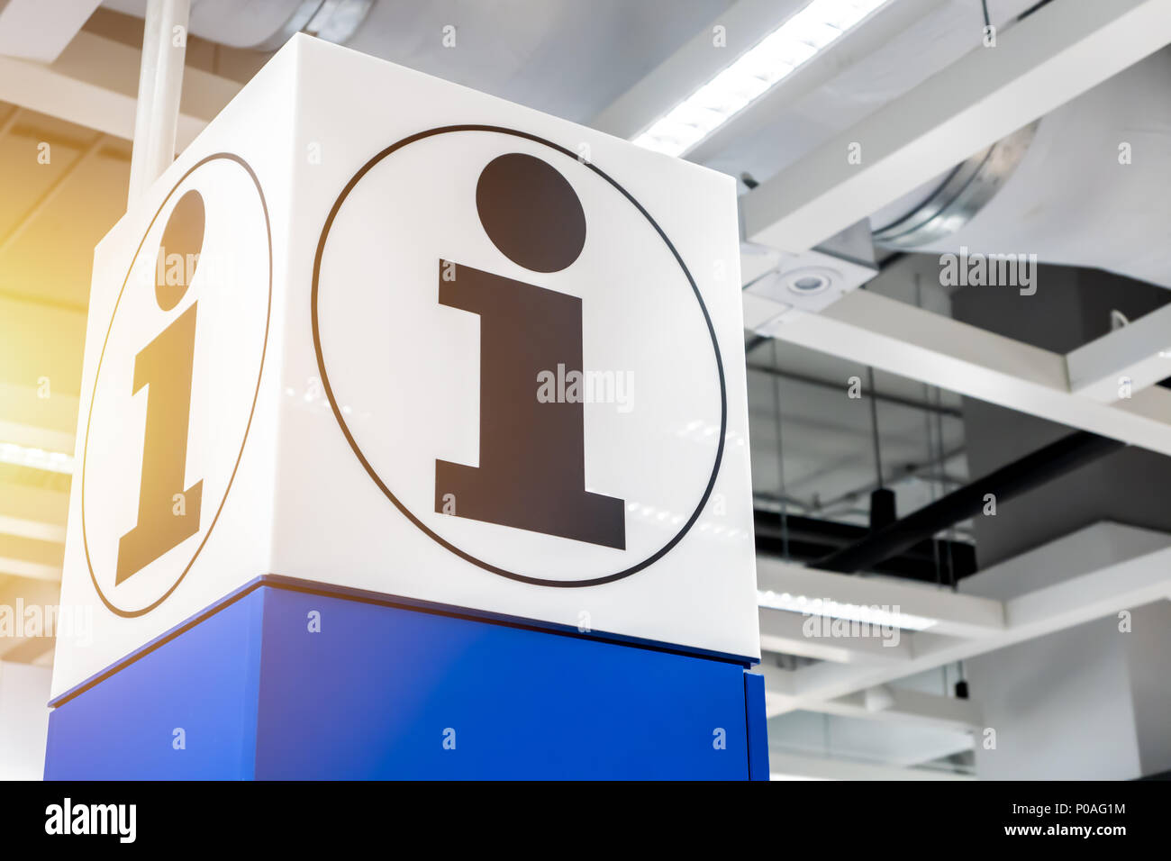 information help desk tourist info counter service sign banner Stock Photo  - Alamy