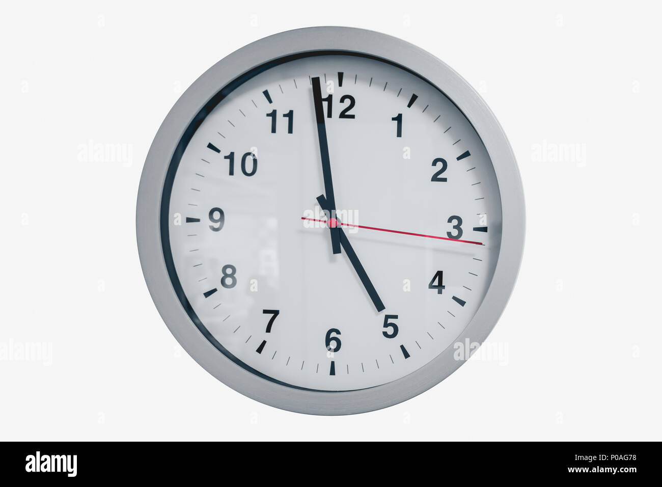 simple clock isolated on white background with clipping path Stock Photo
