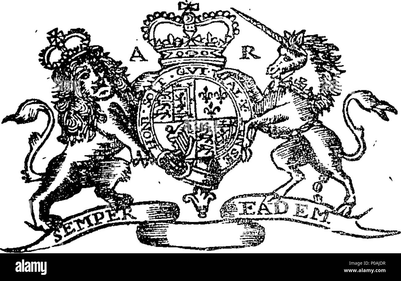 . English: Fleuron from book: An Act for continuing several impositions, additional impositions, and duties upon goods imported, to raise money by way of loan, for the service of the year one thousand seven hundred and ten; and for taking off the oversea-duty of coals exported in British bottoms; and for better preventing frauds in drawbacks upon certificate-goods; and for ascertaining the duties of corants imported in Venetian ships; and to give further time to foreign merchants for exportation of certain foreign goods imported; and to limit a time for prosecutions upon certain bonds given by Stock Photo