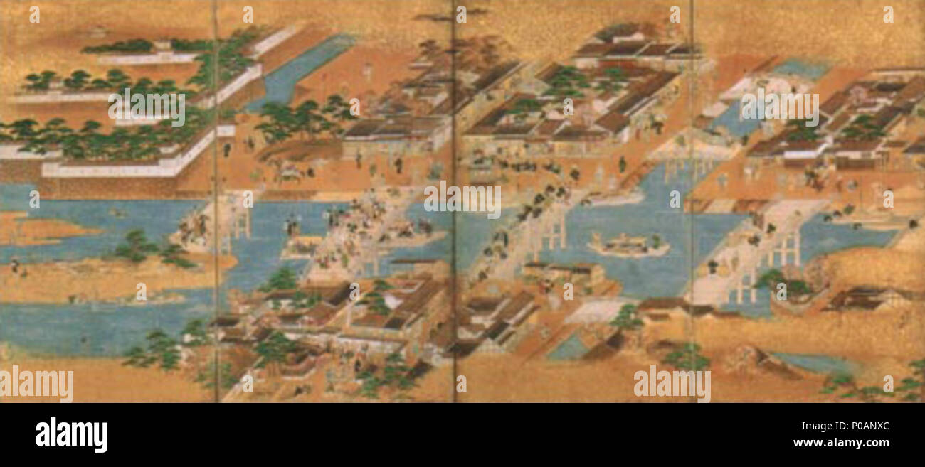 English Naniwa Meisho Zu Byobu Yuki Museum Of Art Osaka Osaka Japan 日本語 浪華名所図屏風 Late C17 Edo Period Artist 16 Naniwa Meisho Byobu Yuki Museum Of Art Stock Photo Alamy