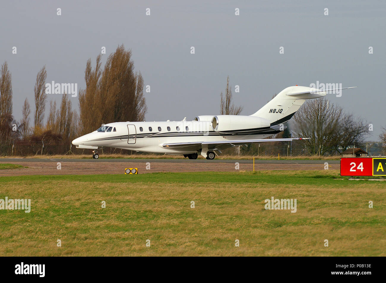 Cessna 750 Citation X Business Jet N8jq Executive Transport Jet Plane Registered To Cessna Finance Corporation Holding For Take Off At Southend Stock Photo Alamy