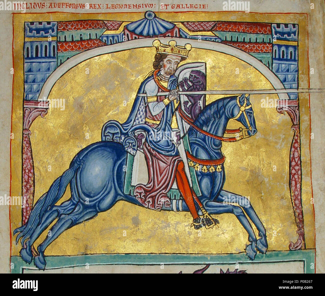(Microsoft PowerPoint - Alfonso IX y su 351poca) . 13th century. Unknown 267 Adeffonsus IX, king of Galicia and Leon Stock Photo
