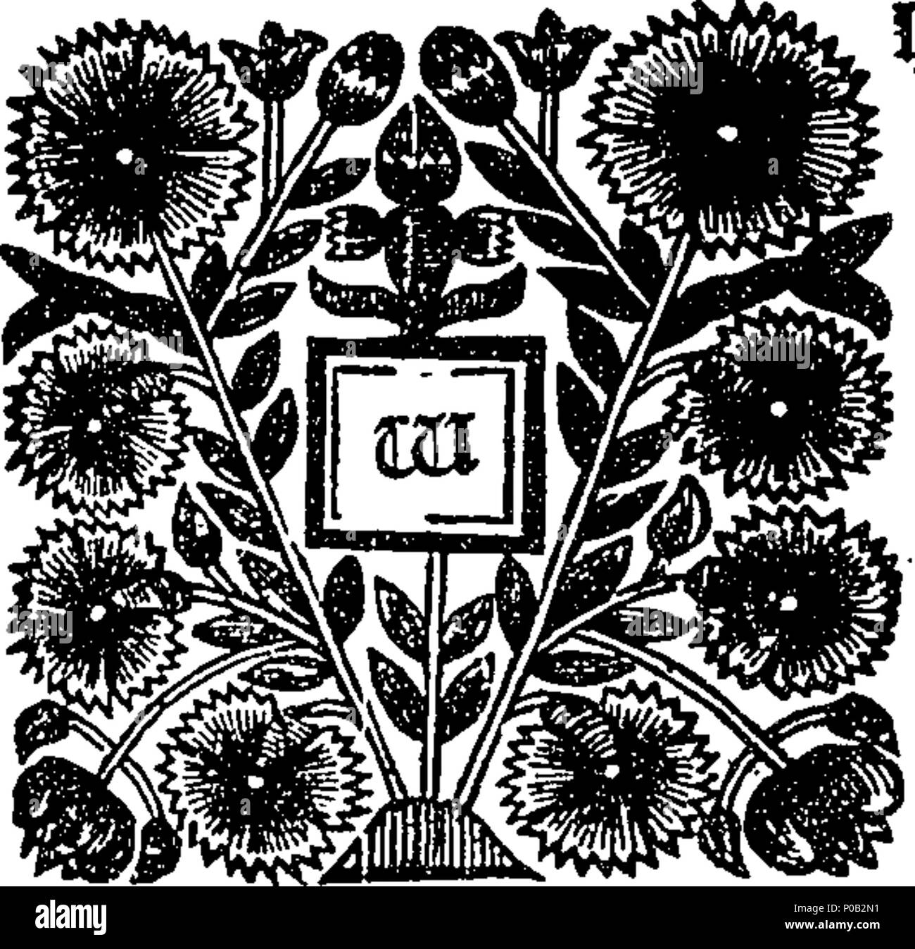 . English: Fleuron from book: An Act for making perpetual an Act made in the seventh year of the reign of the late King William, intituled, An Act to prevent false and double returns of Members to serve in Parliament. 298 An Act for making perpetual an Act made in the seventh year of the reign of the late King William Fleuron N053182-2 Stock Photo