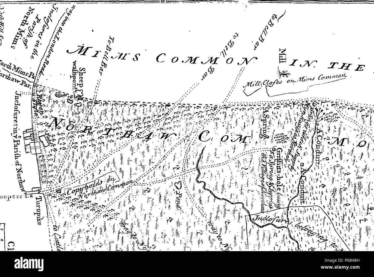 . English: Fleuron from book: An act to ascertain, Establish, and Confirm the Boundaries of the Manors and Parishes of North Mims and Northaw, so far as the same extends to and upon the several Commons called North Mims and Northaw Common, in the County of Hertford. 301 An act to ascertain Fleuron T059115-1 Stock Photo