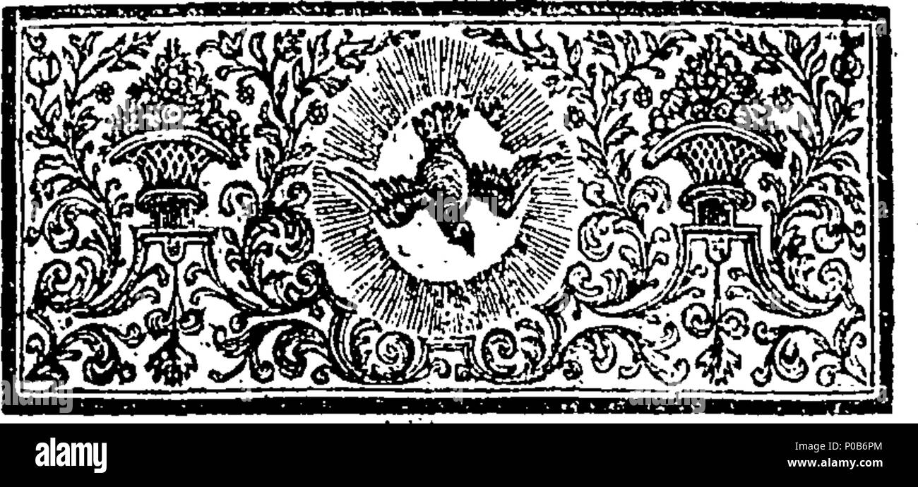 . English: Fleuron from book: An answer to the Reverend Dr. Hare's sermon, intitul'd, Church-Authority vindicated: in which The Texts of Scripture relating to this Subject are examin'd; The Doctrine of Sincerity is explain'd and defended; And several other Important Points are consider'd. With a postscript Occasion'd by the Lord Bishop of Oxford's late Charge to his Clergy. By Benjamin Lord Bishop of Bangor. 306 An answer to the Reverend Dr. Hare's sermon Fleuron T018332-2 Stock Photo