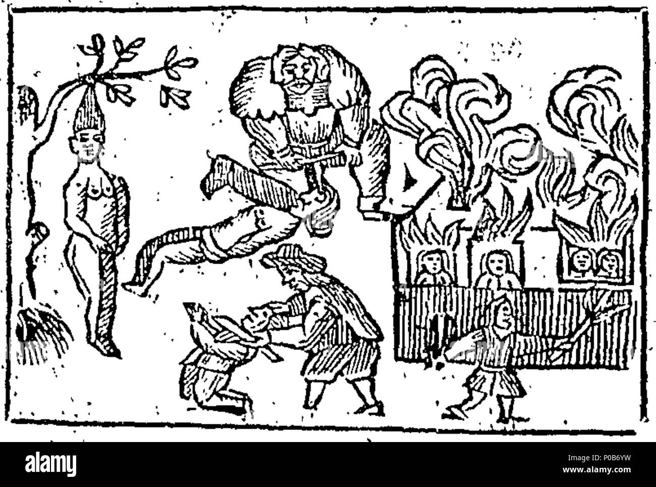 . English: Fleuron from book: An antidote against the growth of Popery, for the year of our blessed saviour's incarnation, 1713. It being the twenty fourth of our deliverance by King William from Popery and arbitrary government, but the seventeenth from the horrid Popish Jacobite plot. Containing, I. An Account of the horrid Popish-Plot in 1675, for the Destruction of the Protestant Religion; with the Murder of Sir Edmond-Bury Godfrey. 2. An Account of the Burning the Pope at Temple-Bar, Nov. 17. 1679. 3. A Prospect of Popery, or, what we may expect from a Popish Successor, by the Cruelties, T Stock Photo