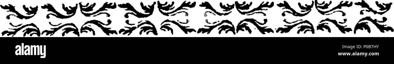 . English: Fleuron from book: An apology for the life of Mr Bampfylde-Moore Carew commonly called the king of the beggars: being an impartial account of his life, from his leaving Tiverton School, at the Age of Fifteen, and entering into a Society of Gypsies, to the present Time; wherein the Motives of his Conduct will be explain'd, and the great Number of Characters and Shapes he has appear'd in through Great Britain, Ireland, and several other Places of Europe, be related; with his Travels twice through great Part of America. A particular account of the origin, government, language, laws, an - Stock Image