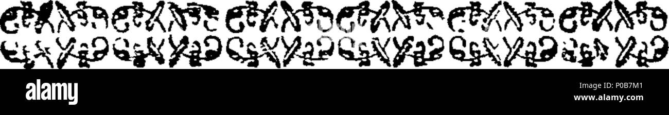 . English: Fleuron from book: An apology for the life of Mr. Bampfylde-Moore Carew, commonly called the King of the beggers: Being an impartial Account of his Life, from his leaving Tiverton School, at the Age of Fifteen, and entering into a Society of Gypsies, to the present Time; wherein the Motives of his Conduct will be explained, and the great Number of Characters and Shapes he has appeared in through Great Britain, Ireland, and several other Places of Europe, be related; with his Travels twice through great Part of America. A particular Account of the Origin, Government, Language, Laws,  - Stock Image