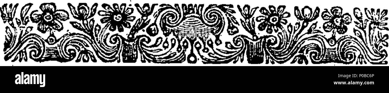 . English: Fleuron from book: A new treatise of the venereal disease. In three parts. Comprising The most effectual Methods to restore the Tone and Vigour of the several affected Organs, through every Branch and Stage of the Disease. To which is added, a particular dissertation upon the nature and properties of mercury; and its Effects upon human Bodies: Clearly demonstrating the pernicious Consequences of a Salivation under divers Circumstances of the Venereal Disease. By Nicholas Robinson, M. D. And a Member of the College of Physicians, London, &c. 162 A new treatise of the venereal disease Stock Photo