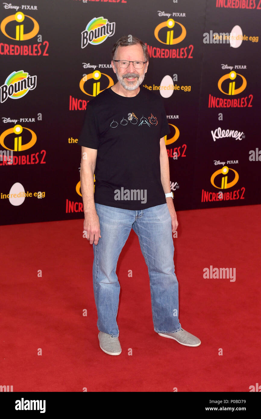 Ed Catmull attending the Disney And Pixar's 'Incredibles 2' premiere at the El Capitan Theatre on June 5, 2018 in Los Angeles, California. Stock Photo