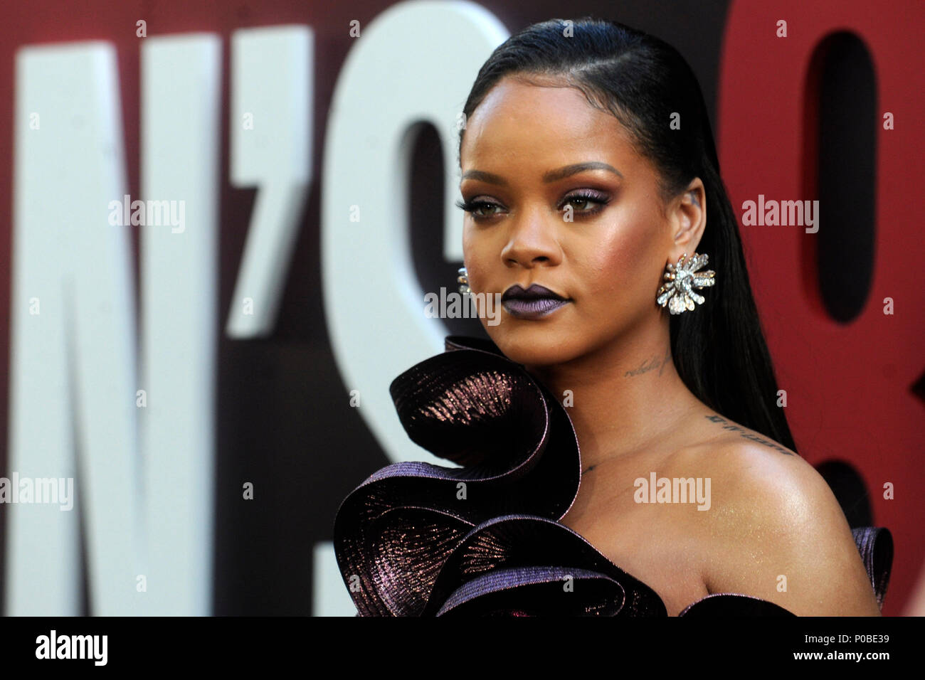 Rihanna attending the world premiere of 'Ocean's 8' at Alice Tully Hall at Lincoln Center on June 5, 2018 in New York City. Stock Photo