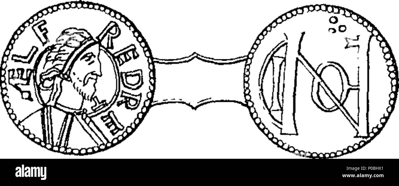 . English: Fleuron from book: An assemblage of coins, fabricated by authority of the Archbishops of Canterbury. All the Metropolitical Coins, whether already published, or latent in private Cabinets, so far at least as the Author's Correspondence extends, are here engraved in one View, and illustrated with a proper Commentary. An Essay is annexed, in which some Account is given of the Origine, the variable Fate and Fortune, and the final Determination of these inferior and subordinate Mints; and something concerning the Nature and particular Circumstances of them, with other incidental Matters Stock Photo