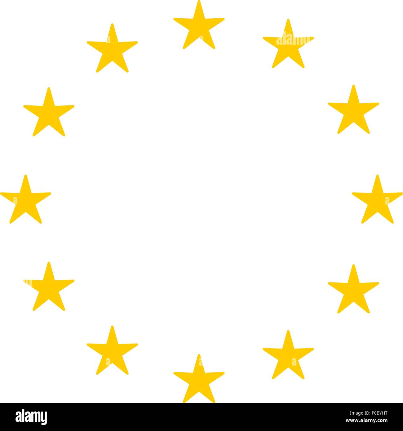 Circle of gold stars as in the European Union or EU flag Stock Vector