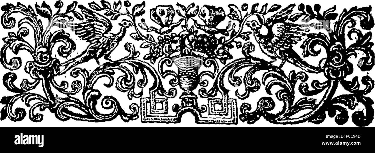 . English: Fleuron from book: A reply to the remarks of Arthur Dobbs, Esq; on Capt. Middleton's Vindication of his conduct on board His Majesty's ship the Furnace, when sent in search of a North-West passage, By Hudson's-Bay, to the Western American Ocean. Humbly inscribed to the Right Honourable the Lords Commissioners for executing the Office of Lord High Admiral of Great-Britain and Ireland, &c. Lords Commissioners for executing the office of Lord High Admiral of Great-Britain and Ireland, &c. By Christopher Middleton, Esq; 183 A reply to the remarks of Arthur Dobbs, Esq; on Capt Fleuron T0 Stock Photo