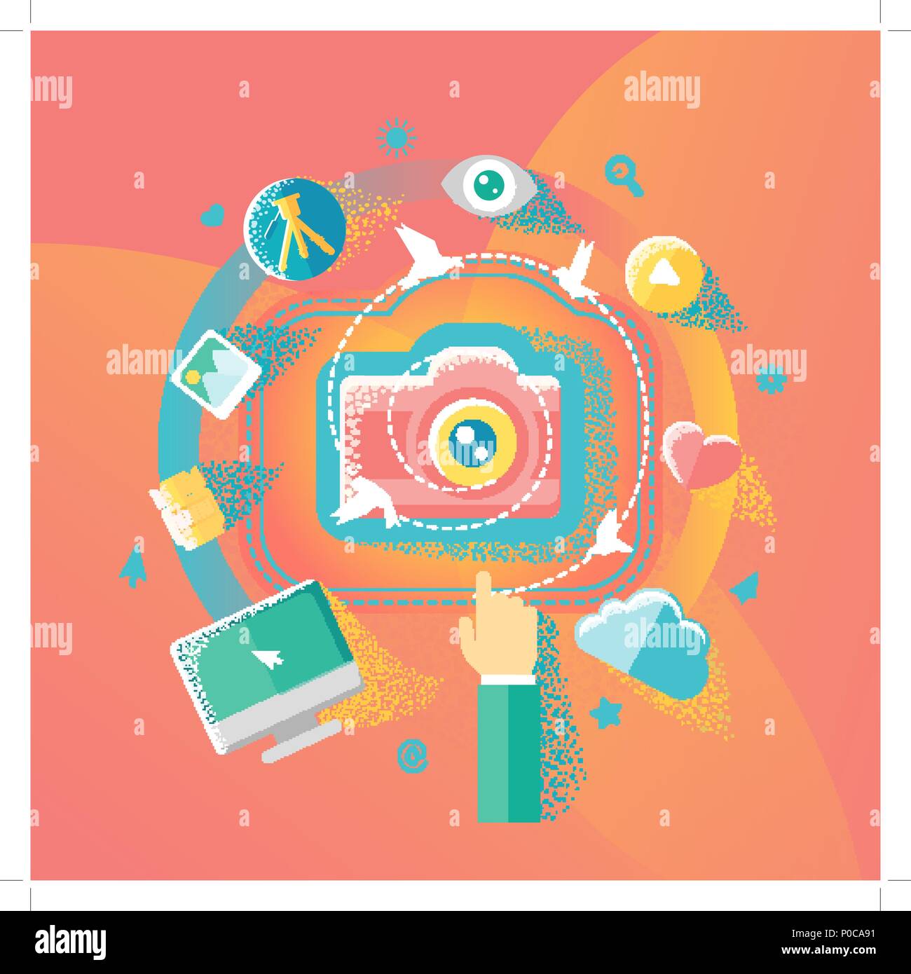 Photography And Internet Stock Vector