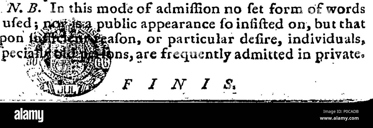 . English: Fleuron from book: A sacramental catechism, designed for communicants old and young. An humble Attempt to explain the Doctrine of the two Covenants; the Offices which Christ executes with reference to the Covenant of Grace, both as to the Making, and Administration of it; and the different Estates wherein he executes these Offices: As also, an Explication of the two Sacraments, the Seals of that Covenant, particularly the Lord's Supper. Together with the Method of Preparation for, Behaviour at, and after Improvement of that Holy Ordinance. In a Plain, Concise, and Scriptural Manner. Stock Photo