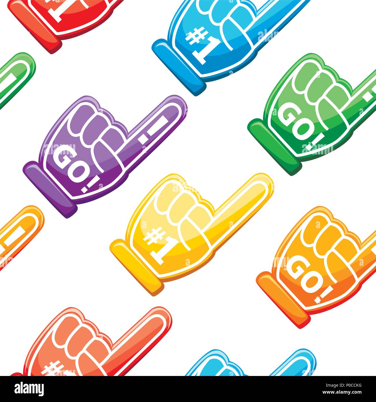 Foam Fingers Icons In Six Colors We39re 1 Lets39 Go Number One Fan Stock  Illustration - Download Image Now - iStock