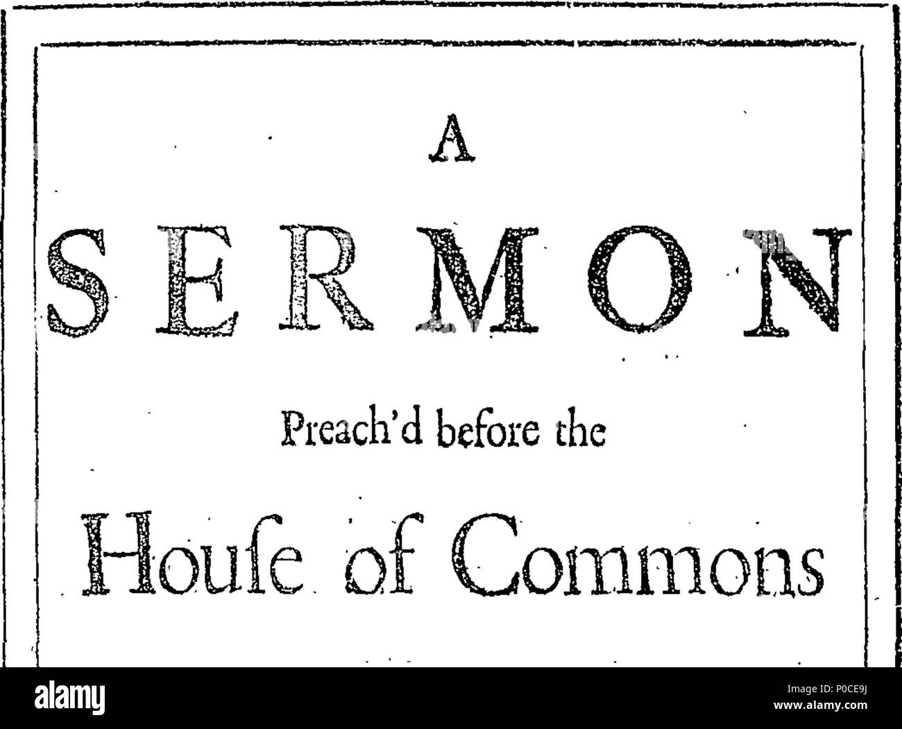. English: Fleuron from book: A sermon preach'd before the House of Commons at Saint Margaret's Westminster. On Thursday Jan. 30, 1706/7. By Robert Moss, ... 193 A sermon preach'd before the House of Commons at Saint Margaret's Westminster Fleuron N023114-1 Stock Photo