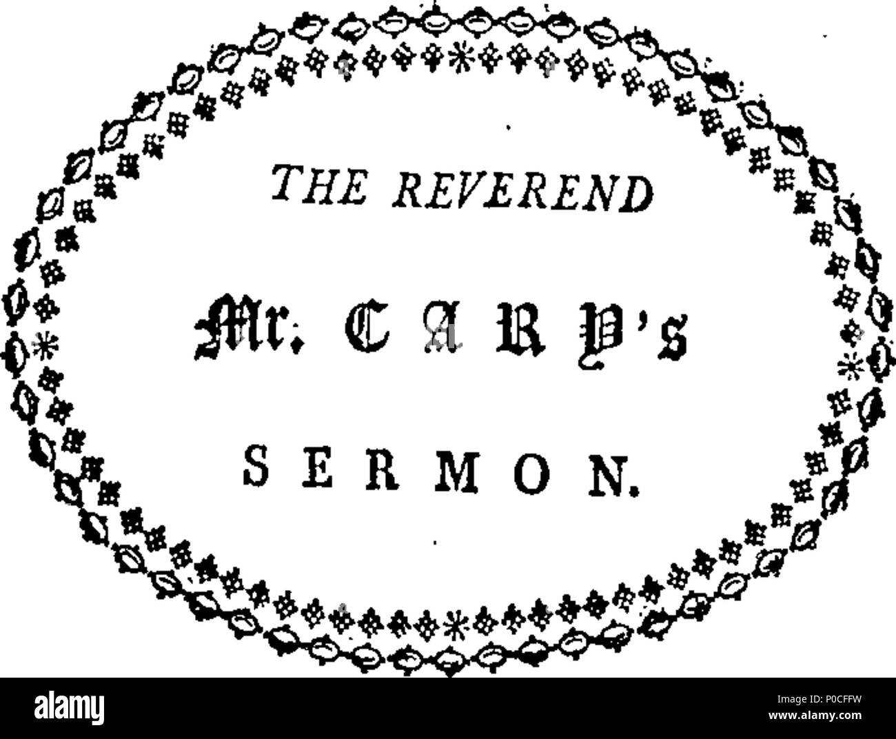 . English: Fleuron from book: A sermon, delivered at Charlestown, July 23, 1797. By Thomas Cary, A.M. Pastor of the First Church in Newbury-Port. Published at the request of the hearers; to whom it is respectfully inscribed. 199 A sermon, delivered at Charlestown, July 23, 1797 Fleuron W029126-1 Stock Photo