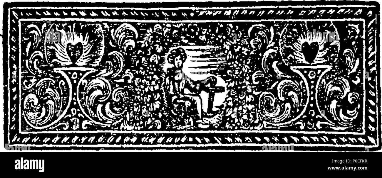 . English: Fleuron from book: A sermon, preach'd at Tiverton, December the 23. 1725. And Publish'd at the Request of several of the Hearers. By Samuel Westcott. 199 A sermon, preach'd at Tiverton, December the 23 Fleuron T068785-6 Stock Photo