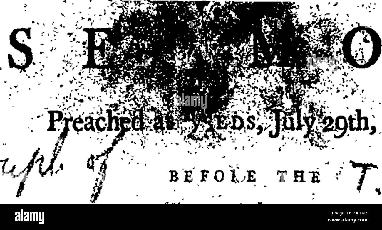 . English: Fleuron from book: A sermon, preached at Leeds, July 29th, 1789, before the Methodist preachers, (assembled in conference.) And a large body of the people in connection with them: and now published at the request of many of the hearers. By James Hamilton, M.D. Fellow of the Royal College of Physicians of Edinburgh. 199 A sermon, preached at Leeds, July 29th, 1789, before the Methodist preachers, (assembled in conference Fleuron T047545-1 Stock Photo