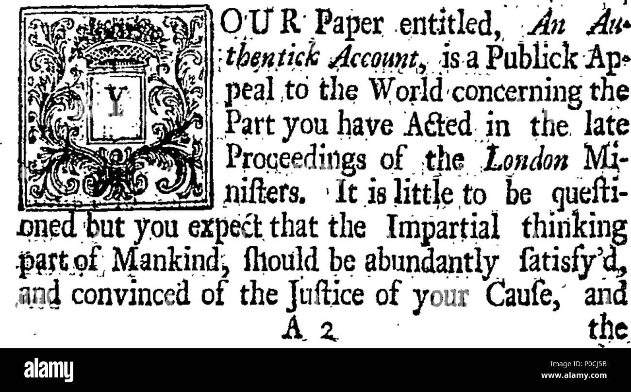 . English: Fleuron from book: A sober defence of the reverend ministers who, By a Subscription, have lately Declar'd their Faith in the Trinity. In a Humble address To the Reverend ministers Who were otherwise Minded. 206 A sober defence of the reverend ministers who, By a Subscription, have lately Declar'd their Faith in the Trinity Fleuron T054143-1 Stock Photo
