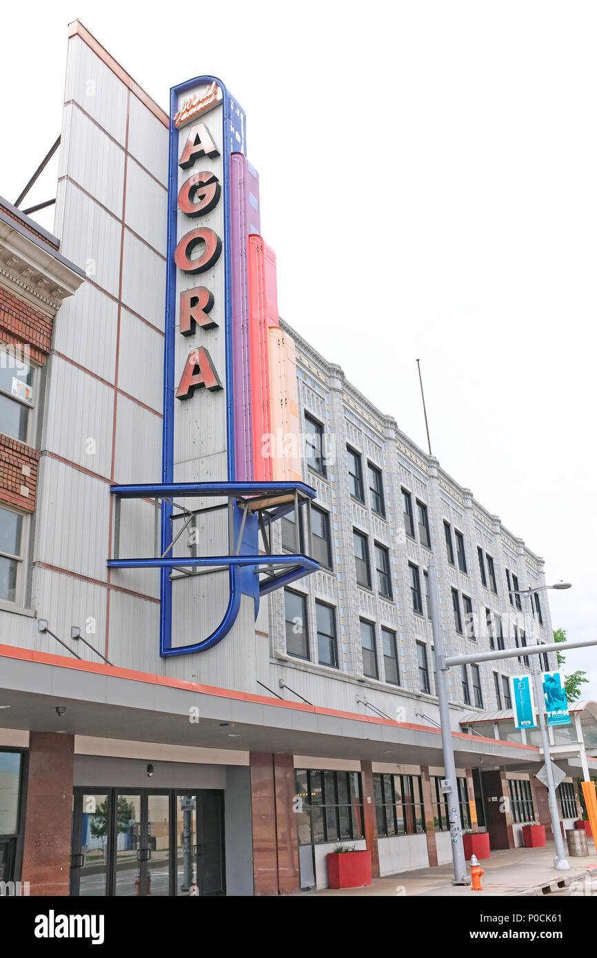 The historic Agora Theatre and Ballroom in Cleveland, Ohio, USA plays host to national and international artists throughout the year. Stock Photo