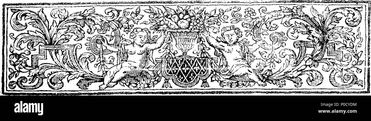 . English: Fleuron from book: A short discourse (after sermon) recommending the service and prayers of the Church; delivered in a meeting-house in Edinburgh, September 28th. 1712. By William Smart, Minister of the Gospel. Published at the earnest Desire of the Hearers. 203 A short discourse (after sermon) recommending the service and prayers of the Church; delivered in a meeting-house in Edinburgh, September 28th Fleuron T107190-3 Stock Photo