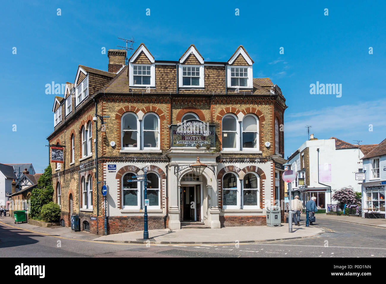 The Duke of Cumberland Hotel,Pub,Shepherd Neame,Whitstable,Kent,Coast,Coastal. Stock Photo