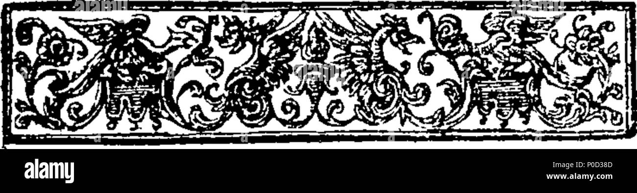 . English: Fleuron from book: A survey of the cathedral church. of Bangor; and the edifices belonging to it. Containing, an account of all the inscriptions on the Monuments and Gravestones: the history of the bishops, deans, and other Dignitaries: Their several Preferments, Times of Decease, Burial, and Epitaphs. Together with a large appendix of records, and other curious Matters relating to Bangor Church and Bishoprick: As namely, The Dedications of all the Churches and Chapels in the Diocess of Bangor; and Descriptions of Clynocfawr Church and Bodowen Chapel. To which is also subjoined seve Stock Photo