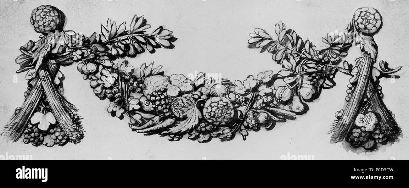 English Arnold De Hontoire Composition With Guirlandes Of Fruits