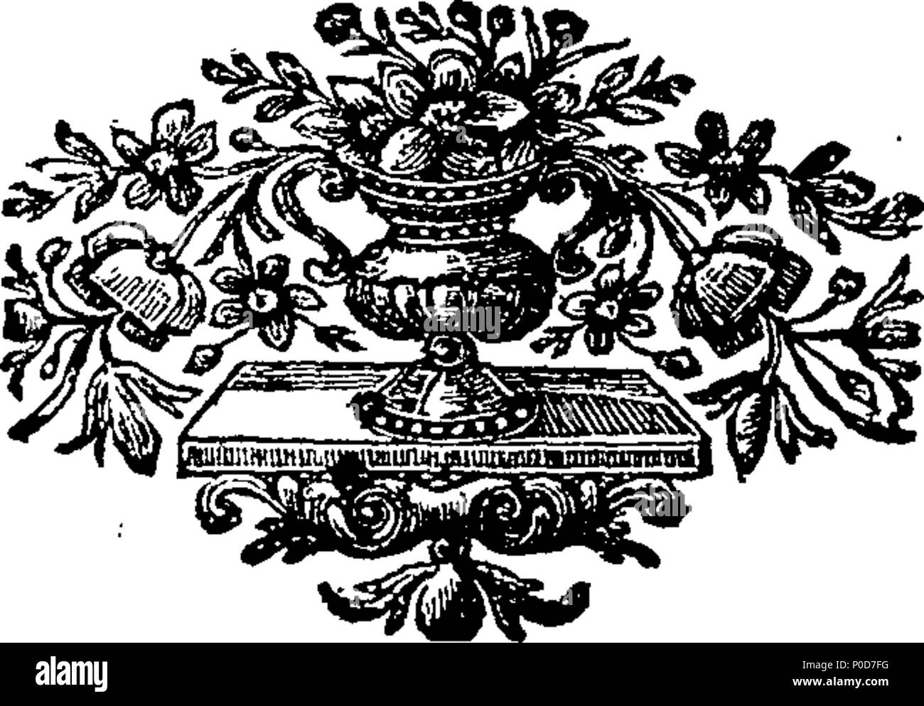 . English: Fleuron from book: A sermon preached at the ordination of Mr. Aaron Pitts jun. in Great Torrington, July the 12th 1732. Wherein the work of a Minister is described; the Nature and Manner of Ordination stated and explained; and the Right of Presbyters to ordain asserted and vindicated. By Benjamin Wills. Published at the Request of many of the Hearers. 196 A sermon preached at the ordination of Mr. Aaron Pitts jun Fleuron T016241-1 Stock Photo