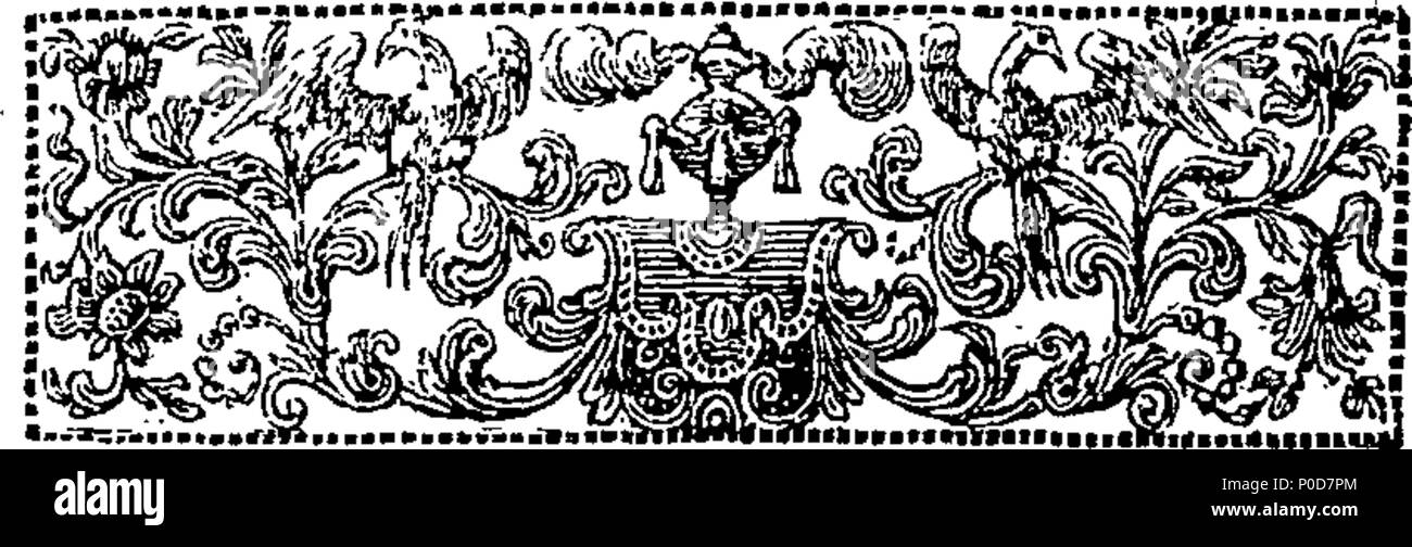 . English: Fleuron from book: A sermon preached before the Incorporated Society for the Propagation of the Gospel in Foreign Parts; at the parish-church of St. Mary-le-Bow, on Friday the 18th of February, 1731. being the day of their anniversary meeting. By George Berkeley, D. D. Dean of Londonderry. 196 A sermon preached before the Incorporated Society for the Propagation of the Gospel in Foreign Parts; at the parish-church of St Fleuron T008445-6 Stock Photo