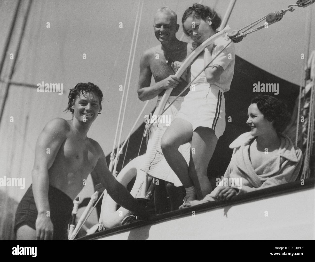 Stars: MAUREEN O'SULLIVAN; BENITA HUME; JOHN FARROW; JOHNNY WEISSMULLER. Stock Photo