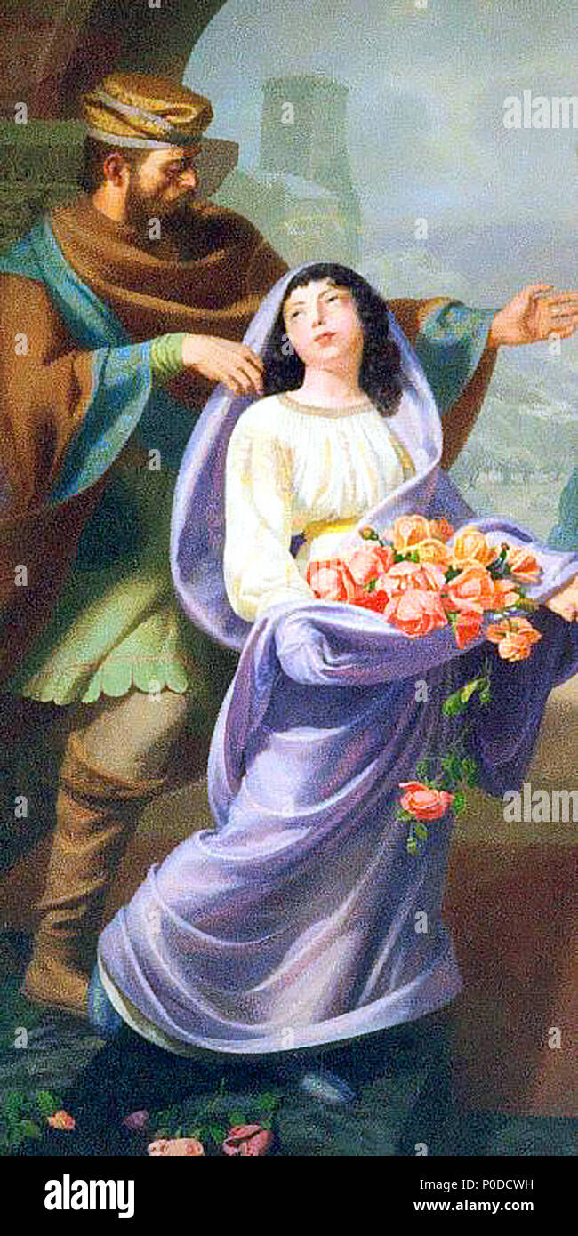 90 Roseline et son père Arnaud de Villeneuve, tableau de l'église
