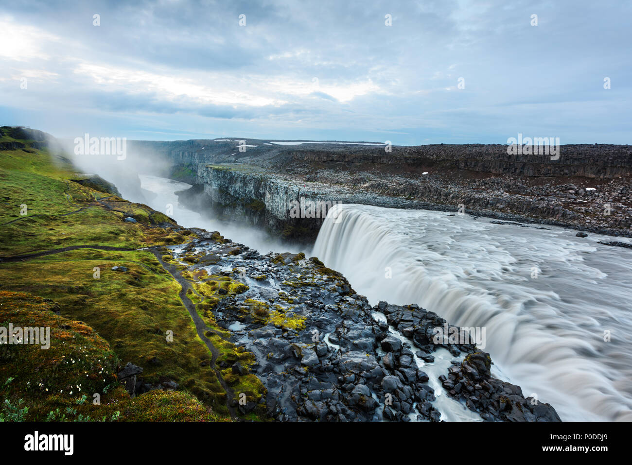 Most powerful waterfall Dettifoss Stock Photo
