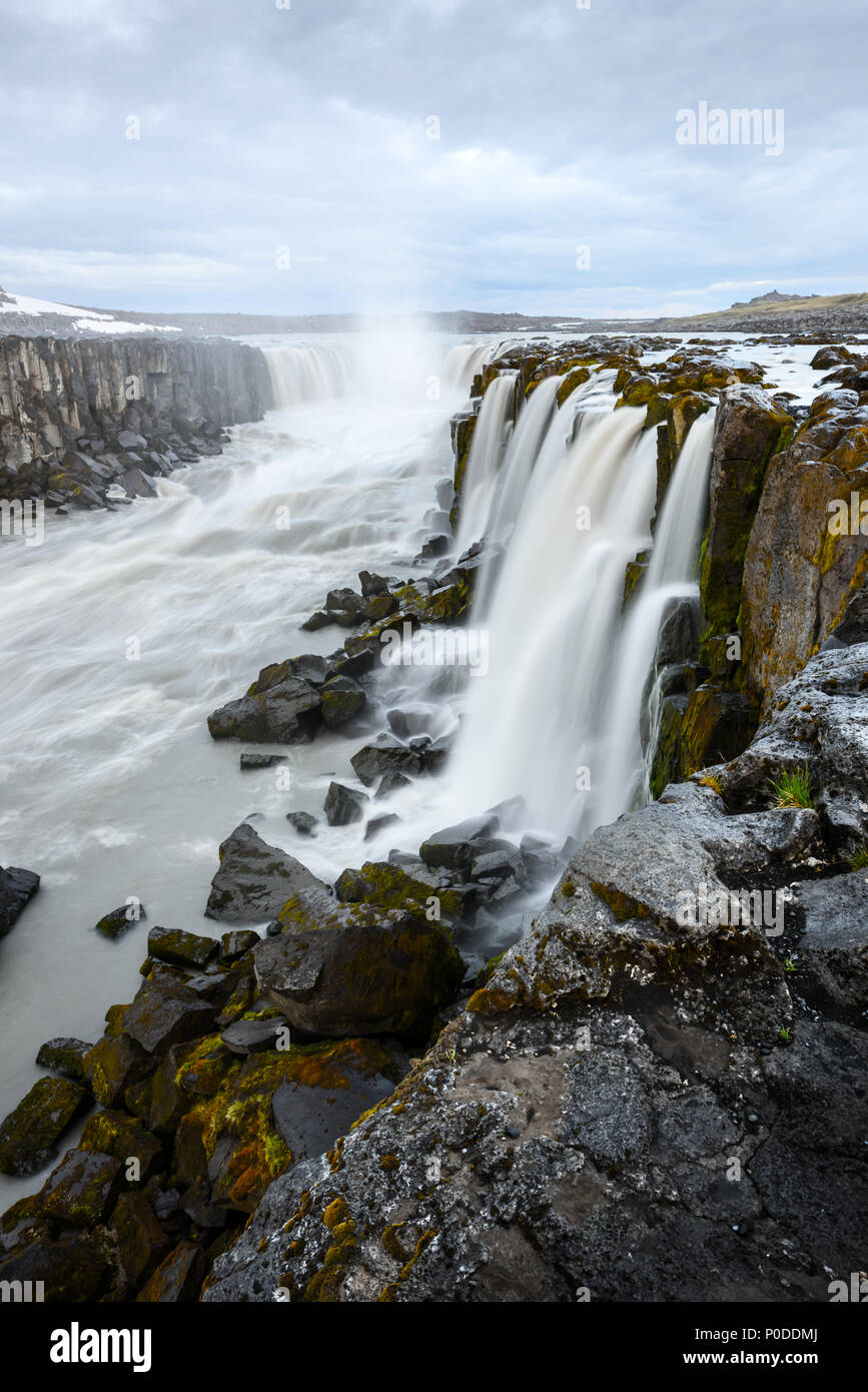 Famous Selfoss waterfall Stock Photo
