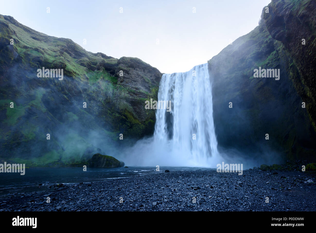 Famous Skogafoss waterfall Stock Photo