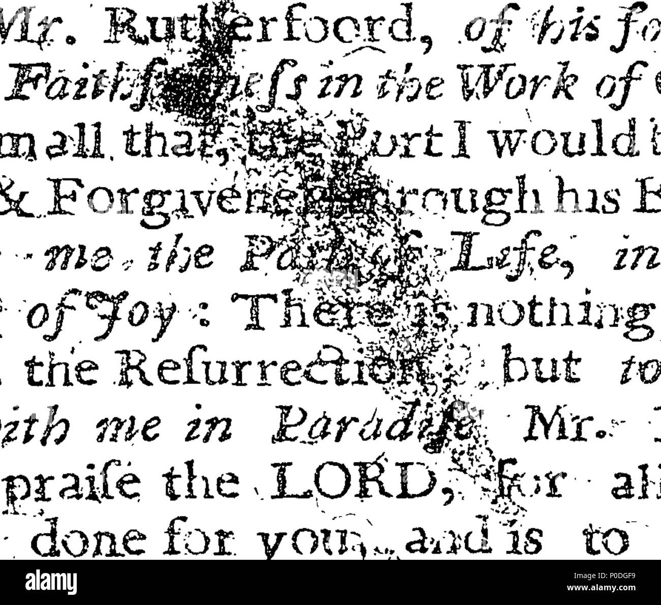 . English: Fleuron from book: A testimony left by Mr Rutherfoord to the Work of Reformation, in Britain and Ireland, before his death, with some of his last words. February the last, 1661. To which is added a testimony of one of the ministers of the Church of Scotland, against the oath of abjuration, a little before it was taken. 220 A testimony left by Mr Rutherfoord to the Work of Reformation, in Britain and Ireland, before his death, with some of his last words Fleuron T225298-4 Stock Photo