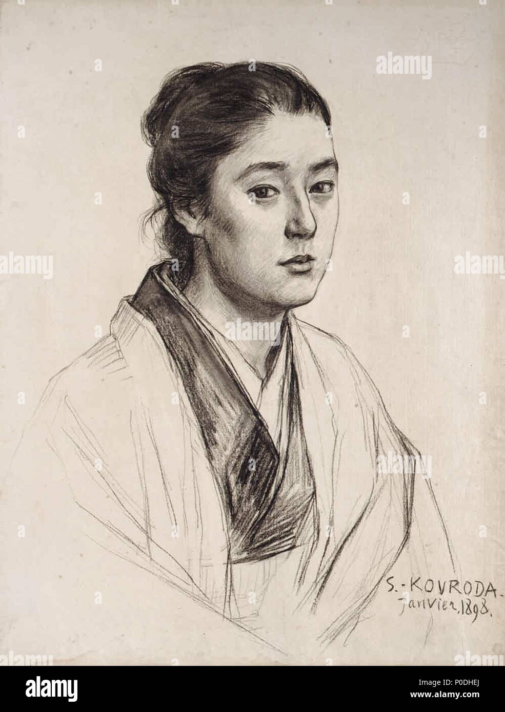 English: Portrait of a Woman, by Kuroda Seiki, Tokyo National 