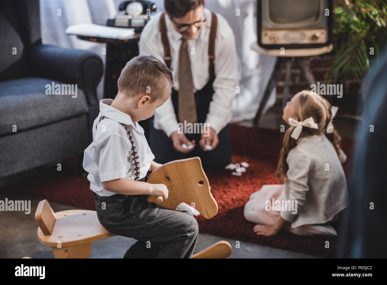 Man On Rocking Horse Stock Photos Man On Rocking Horse Stock