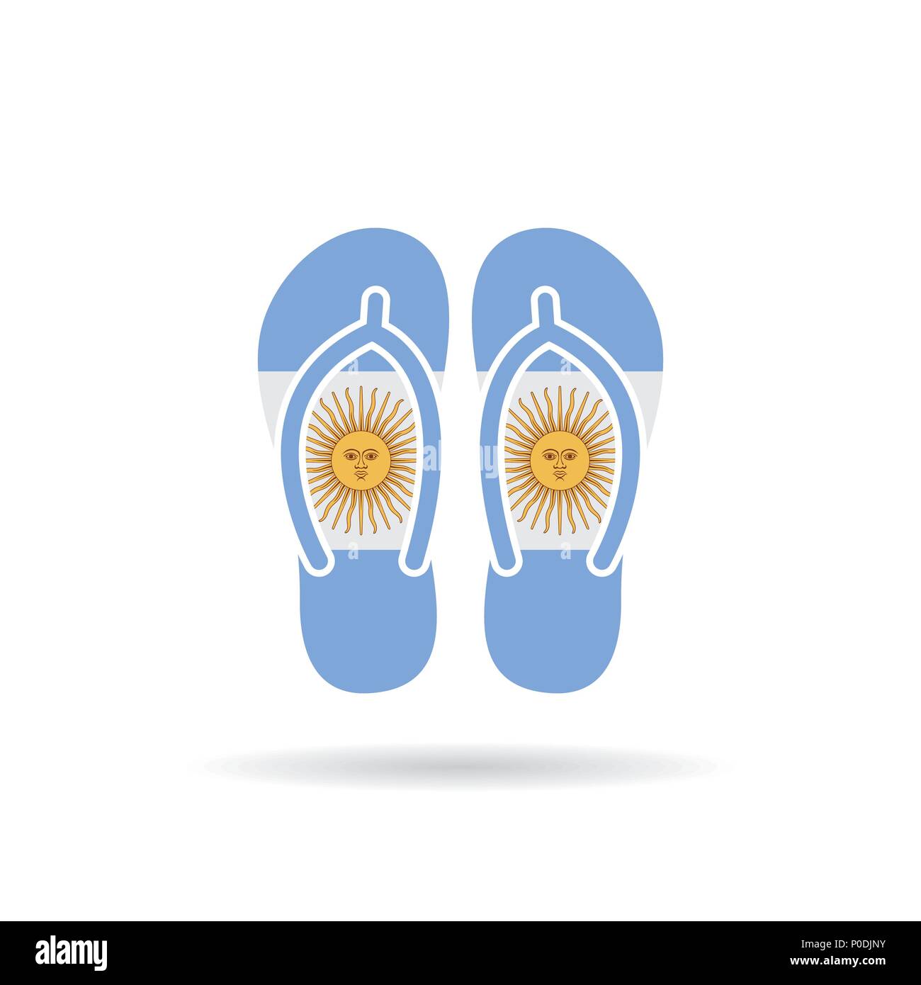 Argentina flag flip flop sandals icon on a white background Stock ...