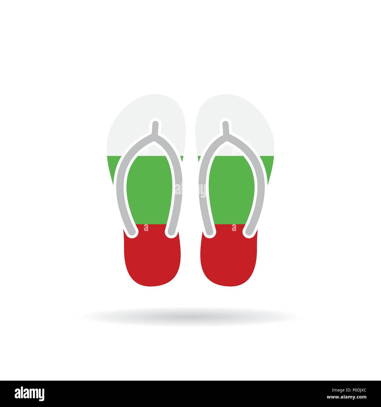 Bulgaria flag flip flop sandals icon on a white background Stock Vector ...