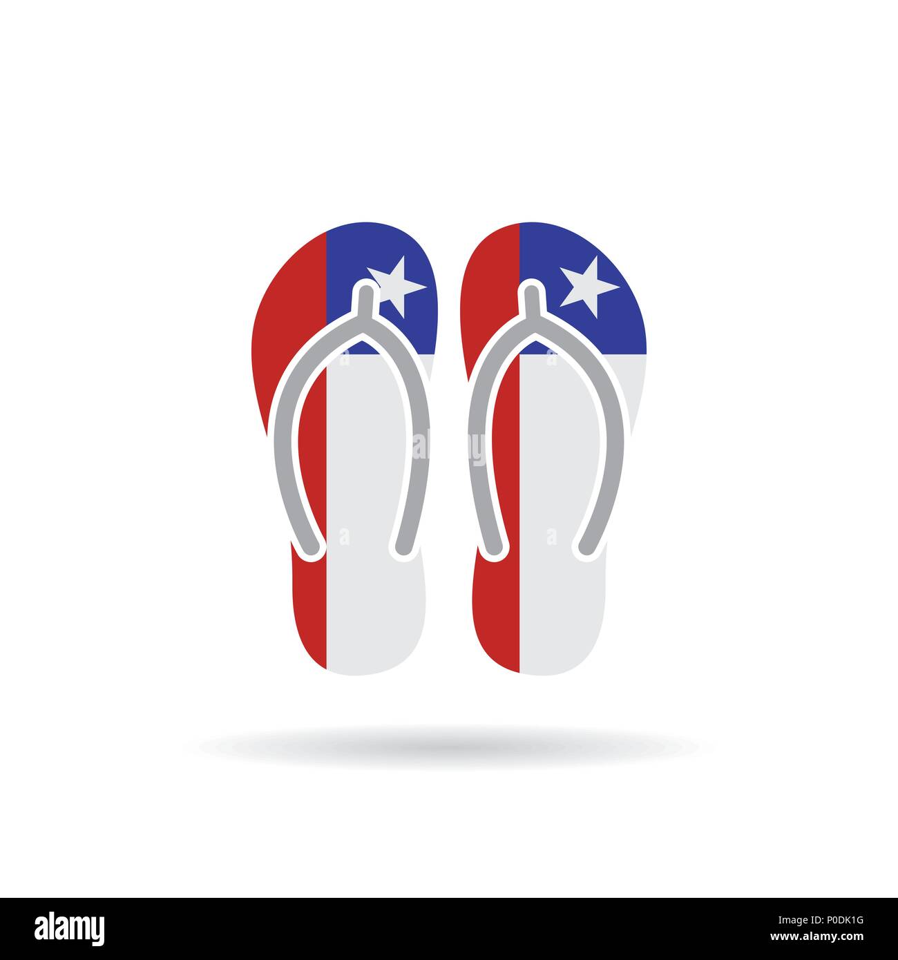 Chile flag flip flop sandals icon on a white background Stock Vector ...
