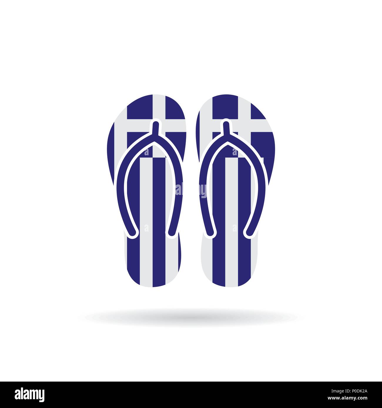 Greece flag flip flop sandals icon on a white background Stock Vector ...